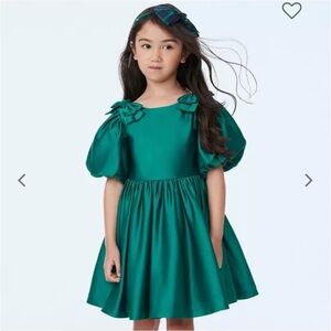 Janine and Jack - THE SATIN HOLIDAY DRESS [GREEN]
